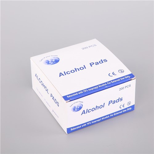 ขนาดที่กำหนดเองและโลโก้น้ำยาฆ่าเชื้อการใช้งานหลายแผ่นแอลกอฮอล์ Prep Pads 75% Isopropyl Ethyl Prep Pads สำหรับใช้ภายนอก